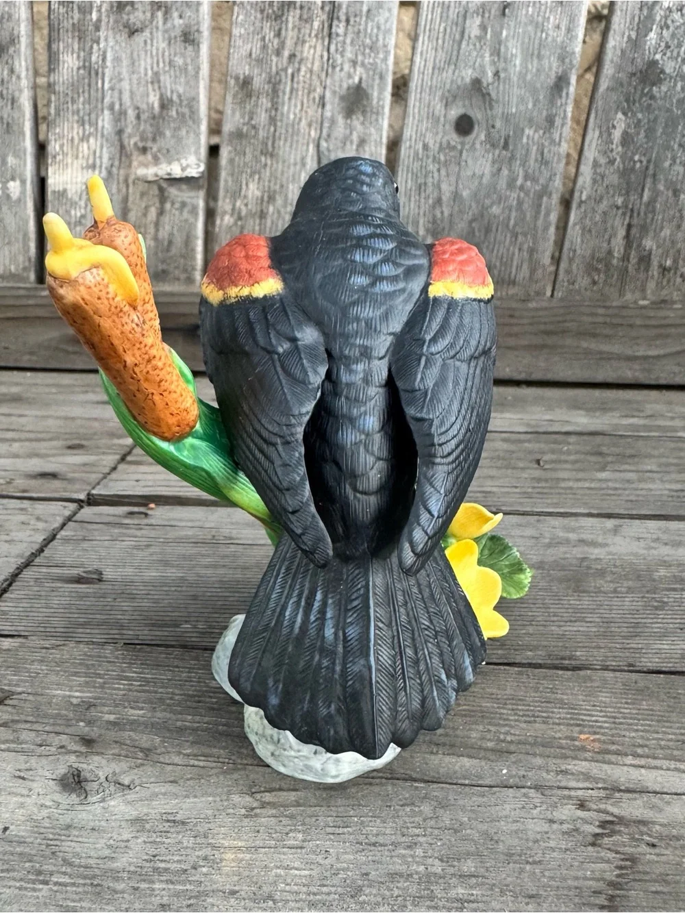 VTG 1993 Lenox Porcelain Red Winged Blackbird Garden Bird Figurine
